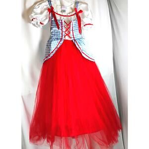 Princess Paradise Girls M 8 Dorothy Prairie Storybook Costume Dress Tulle Hoop